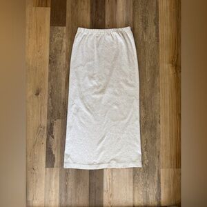 NYDJ Light Heather Gray Knit Midi Skirt